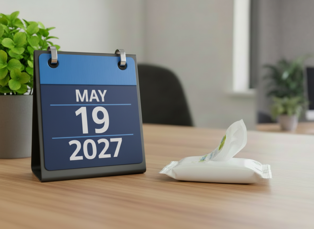 Important Regulatory Update: UK Plastic Wet Wipe Ban Confirmed for 19 May 2027 - a woman using biodegradable wipes from a flowpack.